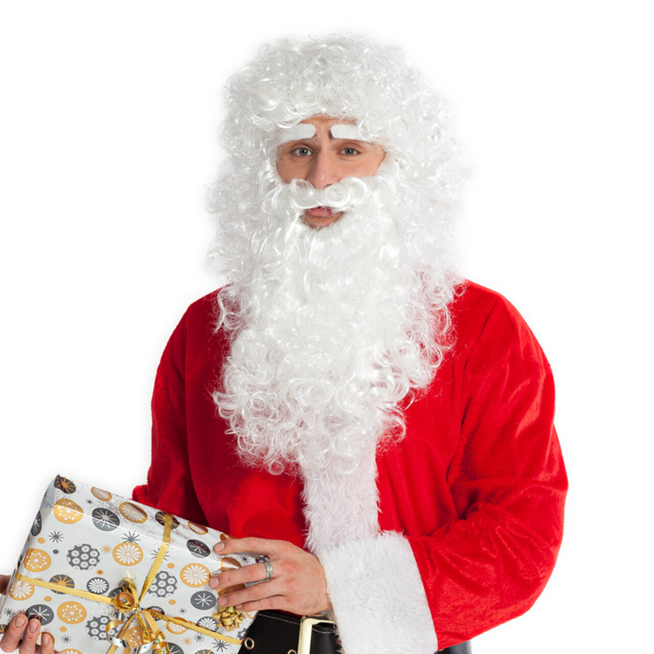 Op deze afbeelding zie je een Accessoires, van het merk Boland. Set Kerstman Deluxe (Pruik, Wenkbrauwen En Baard)