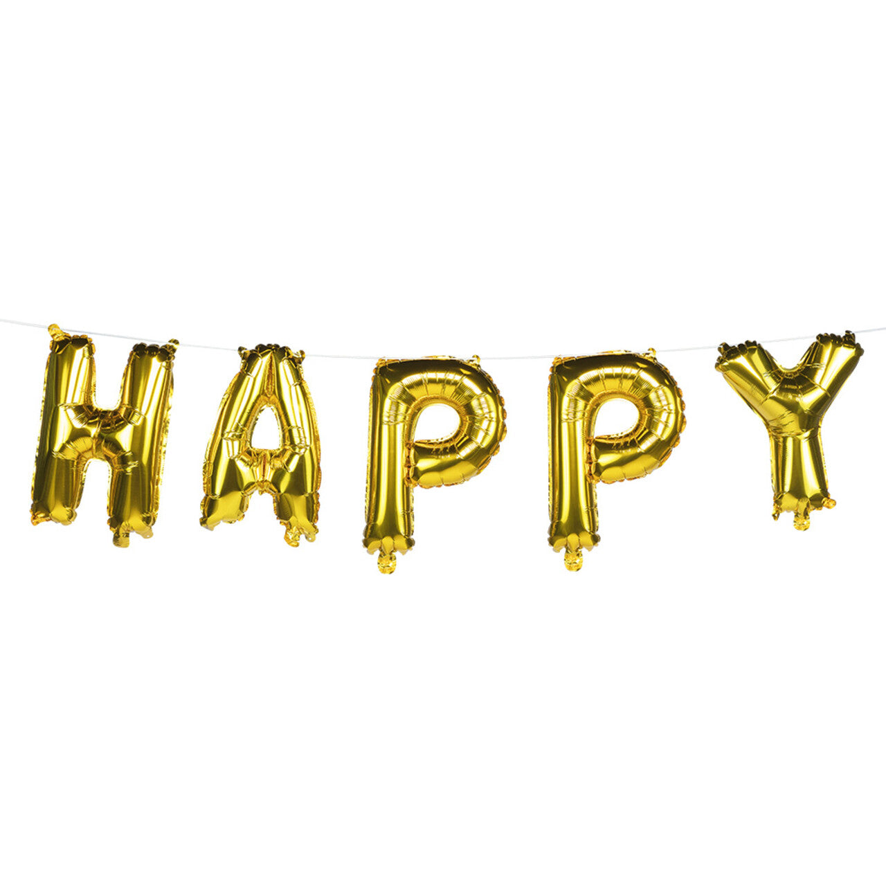 Op deze afbeelding zie je een Decoratie, van het merk Boland. Folieballon Slinger Happy New Year Goud