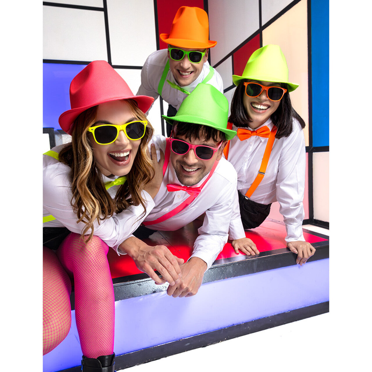 Op deze afbeelding zie je een Accessoires, van het merk Boland. Gentleman Party Set Neongroen