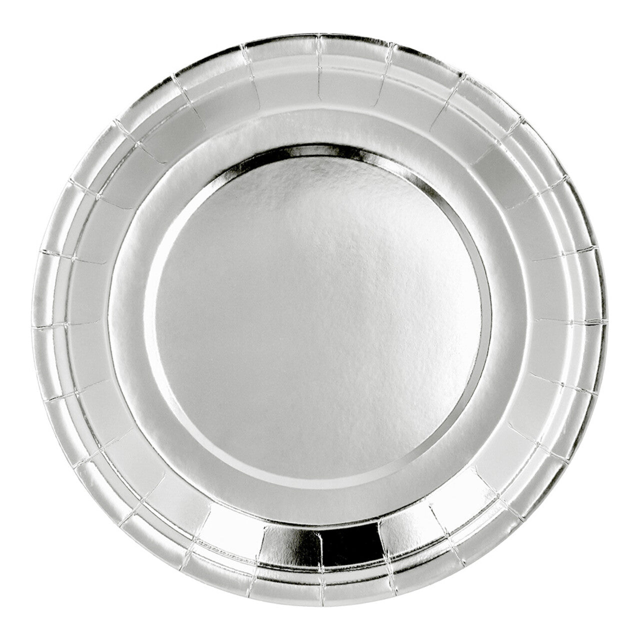 Op deze afbeelding zie je een Decoratie, van het merk Boland. Papieren Feestbordjes Zilver 6 Stuks