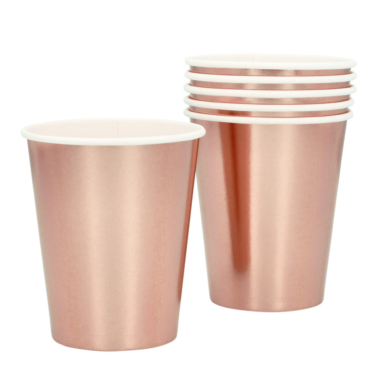 Op deze afbeelding zie je een Decoratie, van het merk Boland. Papieren Feestbekers Roségoud 6 Stuks