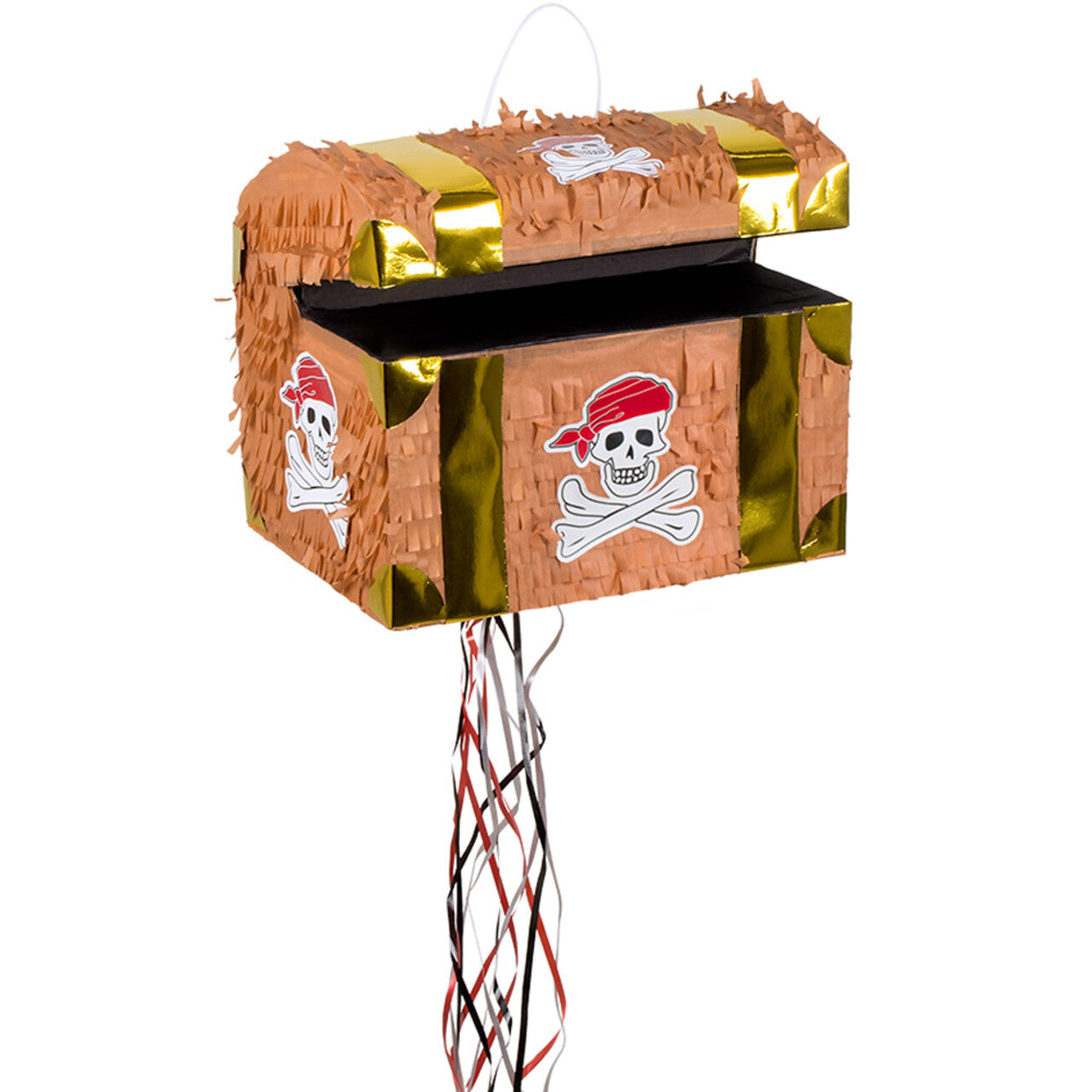 Op deze afbeelding zie je een Decoratie, van het merk Boland. Trekpiñata Piraten Schatkist (30 X 26 X 23 Cm)