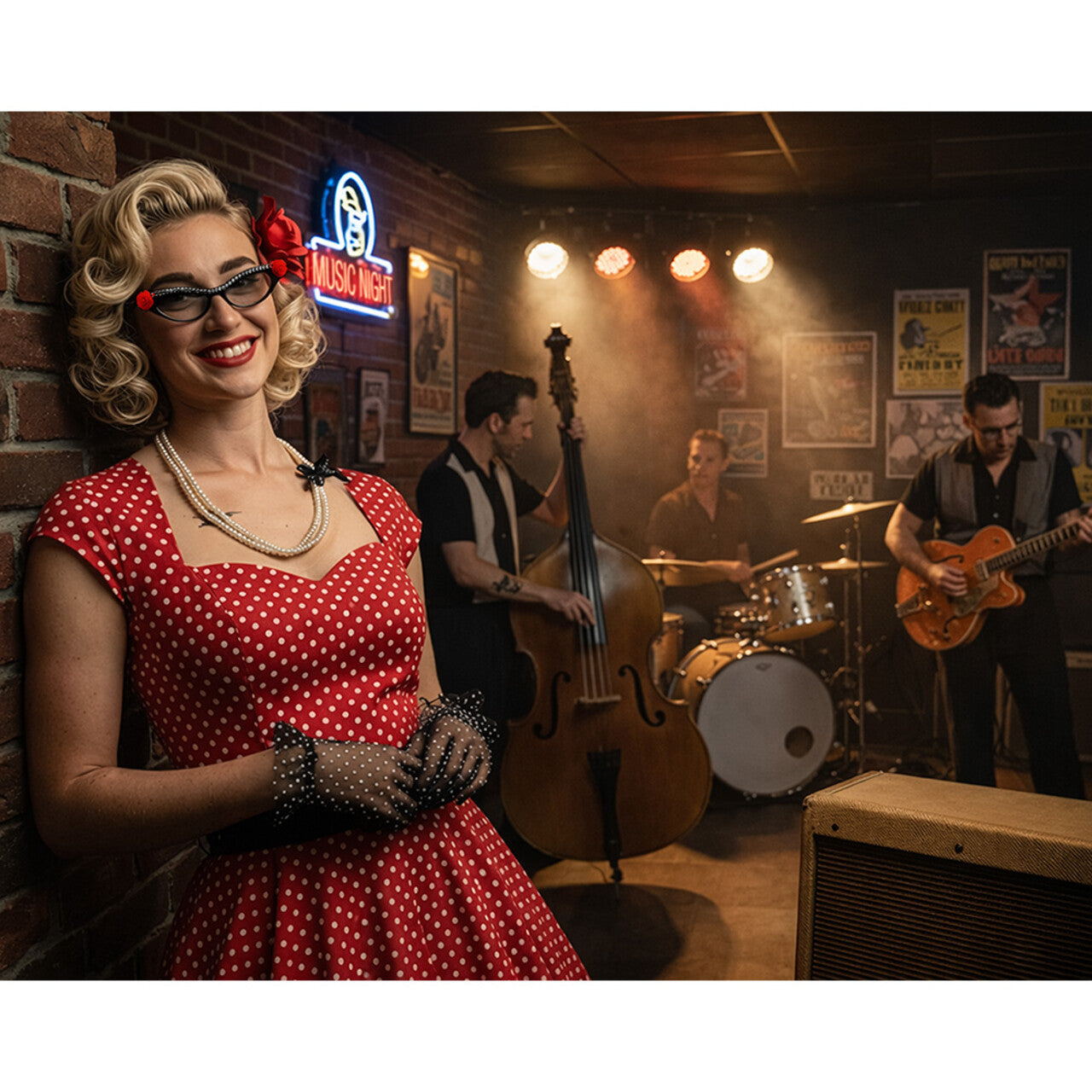 Op deze afbeelding zie je een Accessoires, van het merk Boland. Set Vintage Jaren 50 Girls Night Out