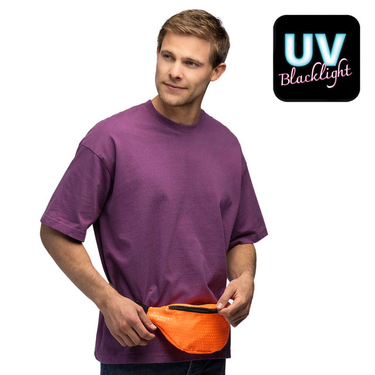Op deze afbeelding zie je een Accessoires, van het merk Boland. Handige Heuptas Oranje Met Pailletten