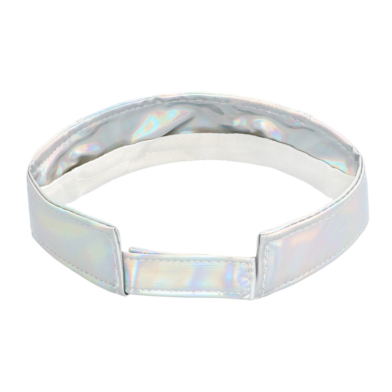 Op deze afbeelding zie je een Accessoires, van het merk Boland. Set Holo Festival Zilver (Zonneklep En Heuptasje)