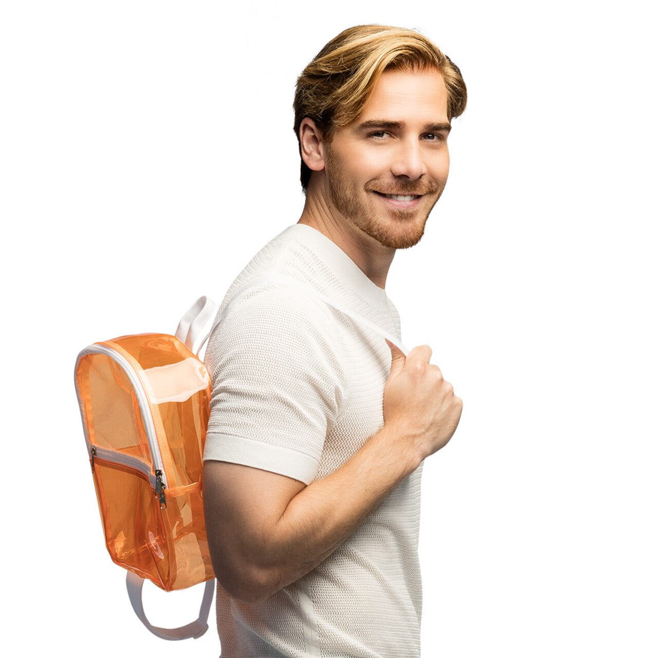 Op deze afbeelding zie je een Accessoires, van het merk Boland. Handige Rugzak Doorzichtig Oranje
