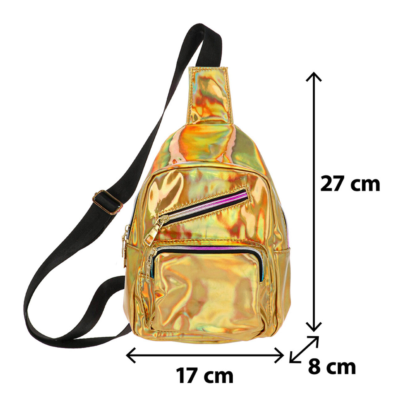 Op deze afbeelding zie je een Accessoires, van het merk Boland. Crossbody Tas Metallic Deluxe Goud Met Meerdere Vakken