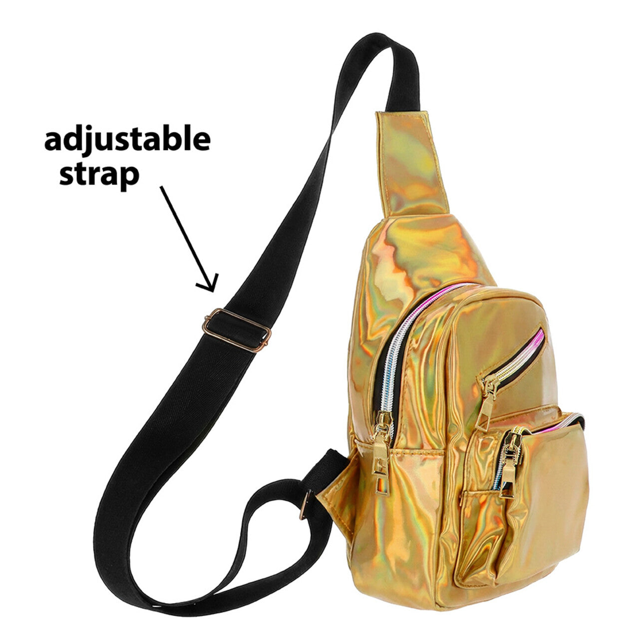 Op deze afbeelding zie je een Accessoires, van het merk Boland. Crossbody Tas Metallic Deluxe Goud Met Meerdere Vakken