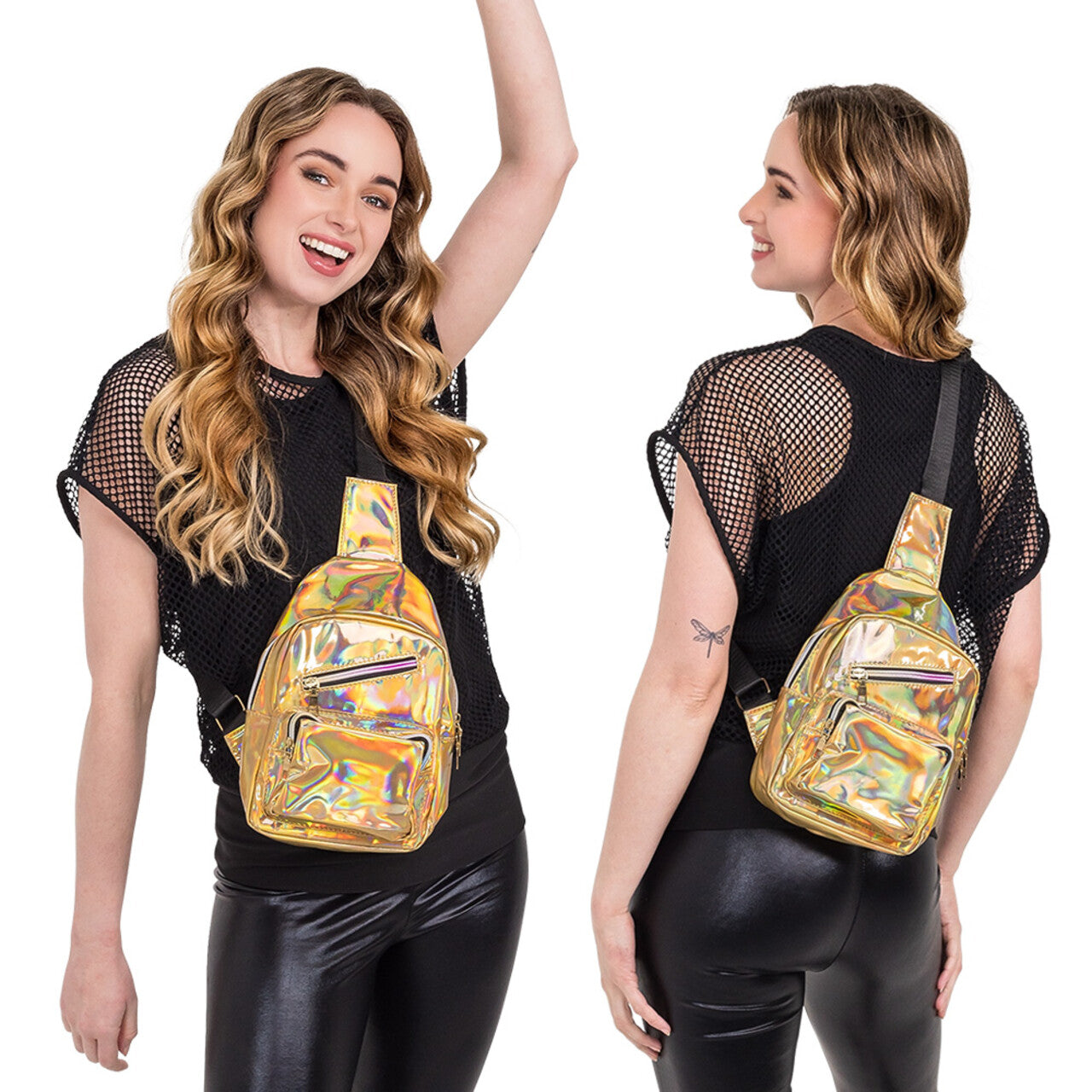 Op deze afbeelding zie je een Accessoires, van het merk Boland. Crossbody Tas Metallic Deluxe Goud Met Meerdere Vakken