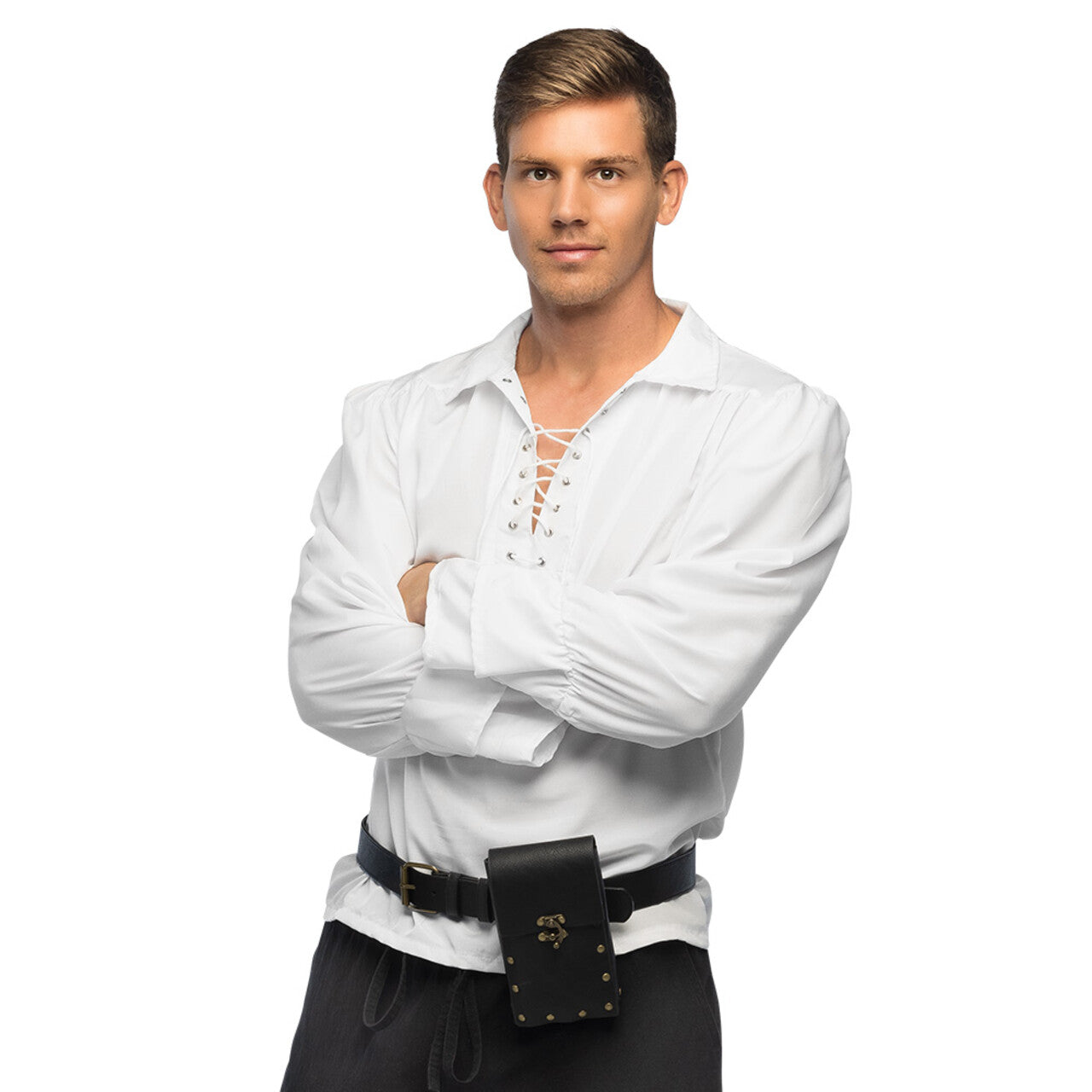 Op deze afbeelding zie je een Accessoires, van het merk Boland. Zwarte Lederlook Heuptas Met Riem Blayze