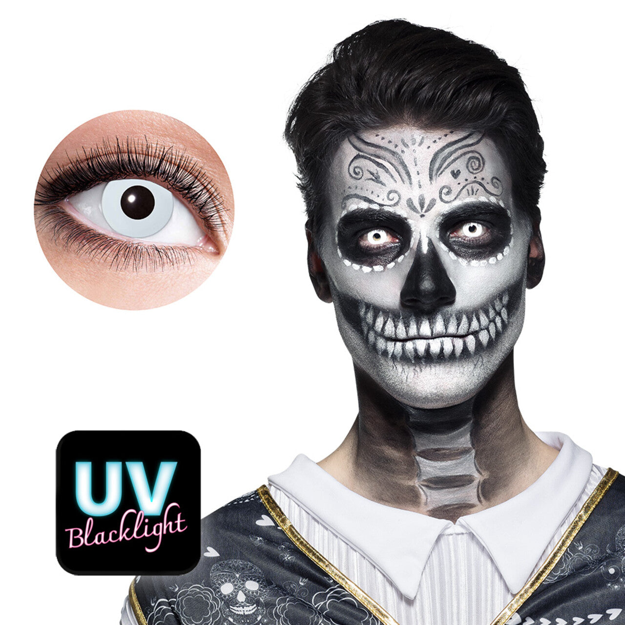 Op deze afbeelding zie je een Accessoires, van het merk Boland. Maandlenzen Skeleton Flash Wit