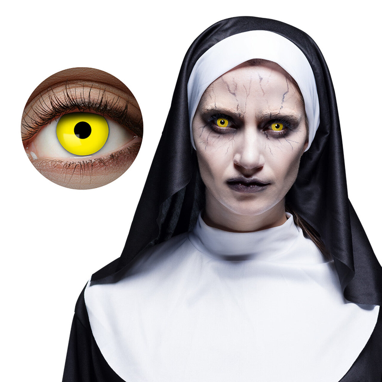 Op deze afbeelding zie je een Accessoires, van het merk Boland. Lenzen Yellow Monster Eyes Uv Possessed