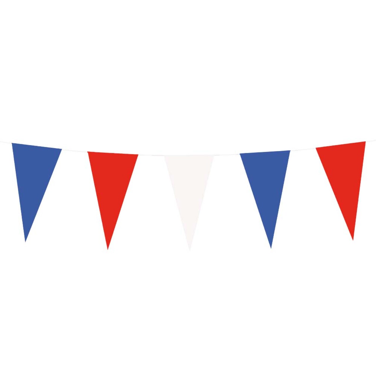 Op deze afbeelding zie je een Decoratie, van het merk Boland. Papieren Vlaggenlijn Rood / Wit / Blauw