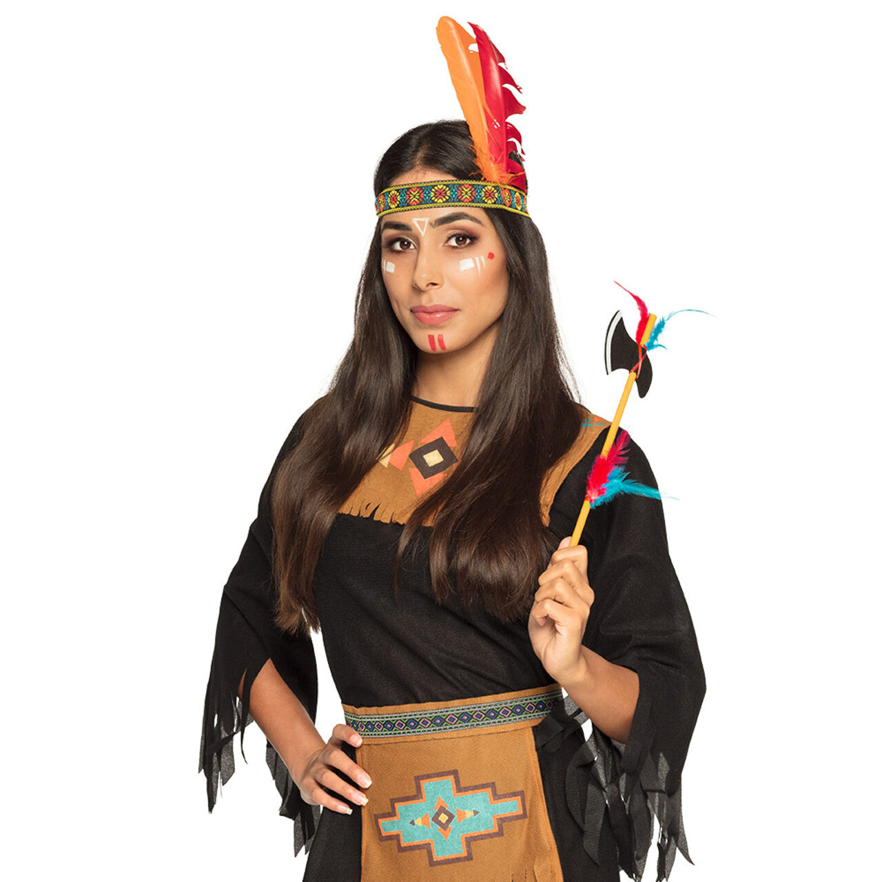 Op deze afbeelding zie je een Accessoires, van het merk Boland. Set Indiaan Chayenne Hoofdband En Bijl
