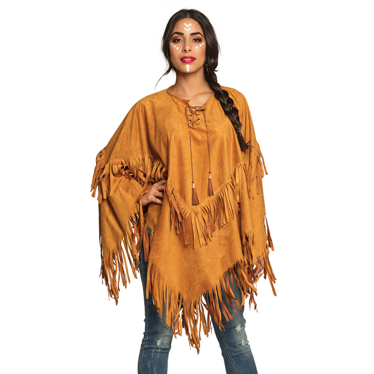 Op deze afbeelding zie je een Kostuums, van het merk Boland. Poncho Bohemian Vrouw