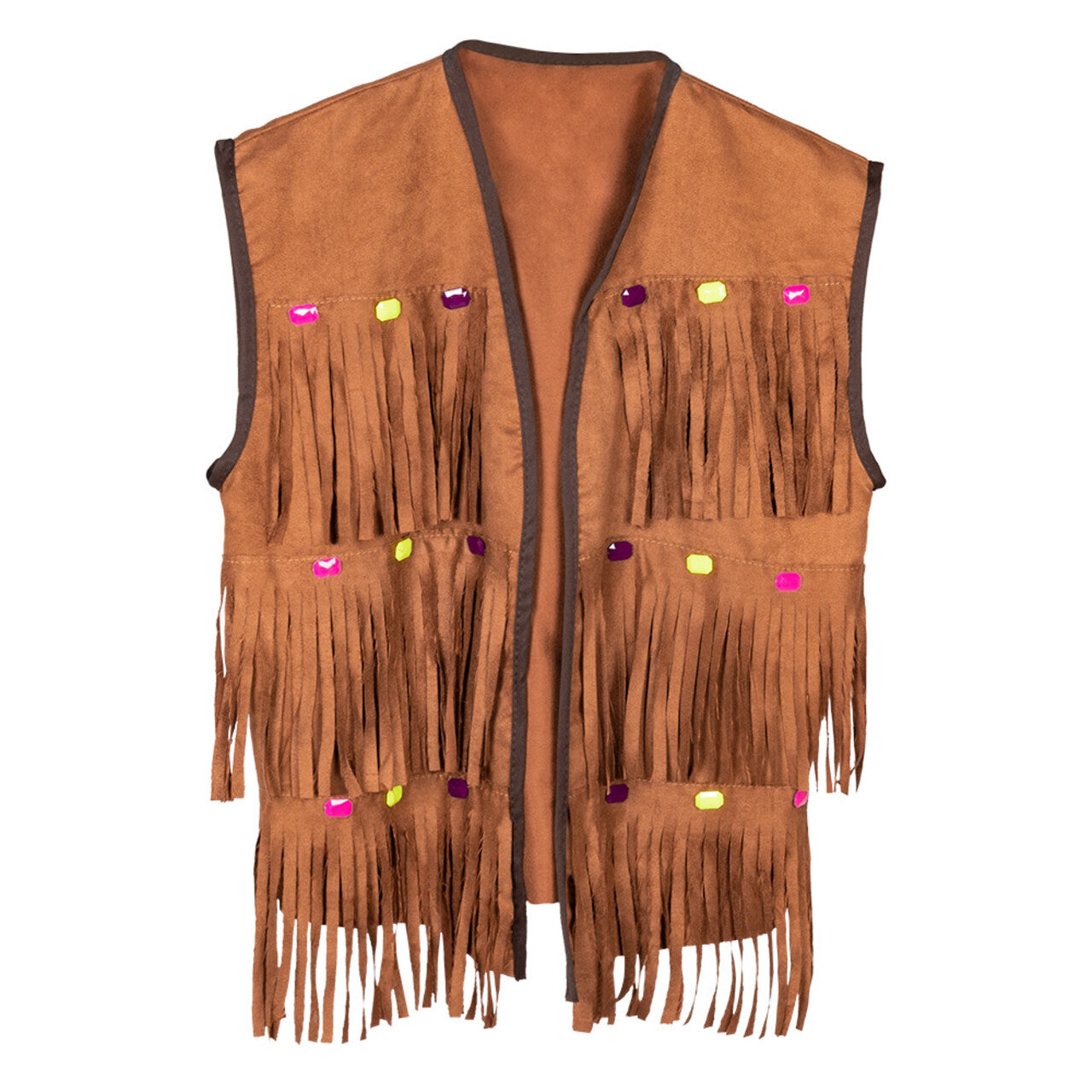 Op deze afbeelding zie je een Kostuums, van het merk Boland. Bohemian Hippie Vest Met Franjes Vrouw
