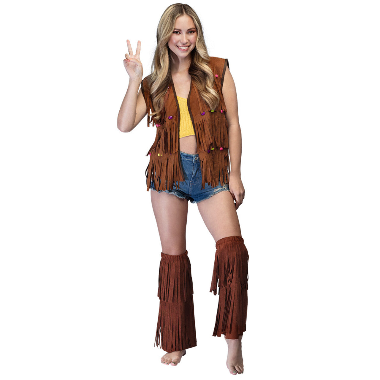 Op deze afbeelding zie je een Kostuums, van het merk Boland. Bohemian Hippie Vest Met Franjes Vrouw