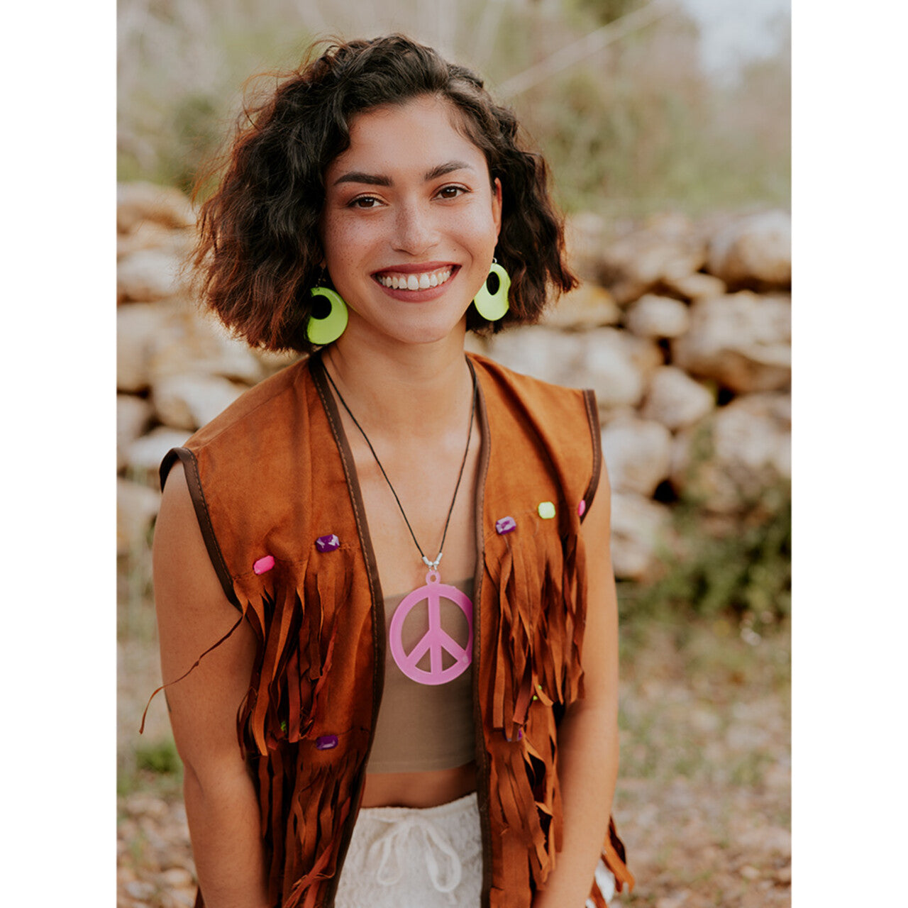 Op deze afbeelding zie je een Kostuums, van het merk Boland. Bohemian Hippie Vest Met Franjes Vrouw