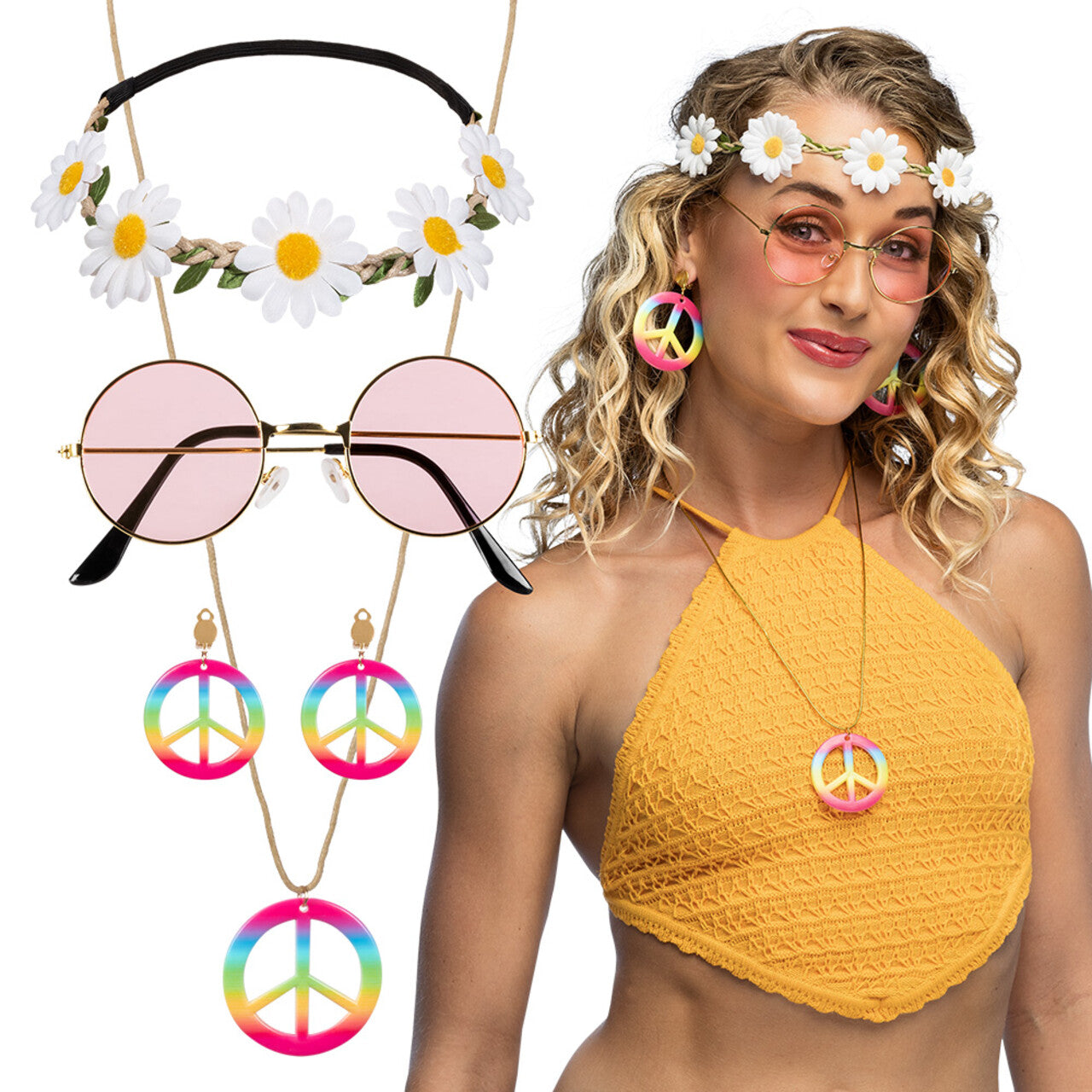 Op deze afbeelding zie je een Accessoires, van het merk Boland. Accessoire Set Hippie Freedom And Peace