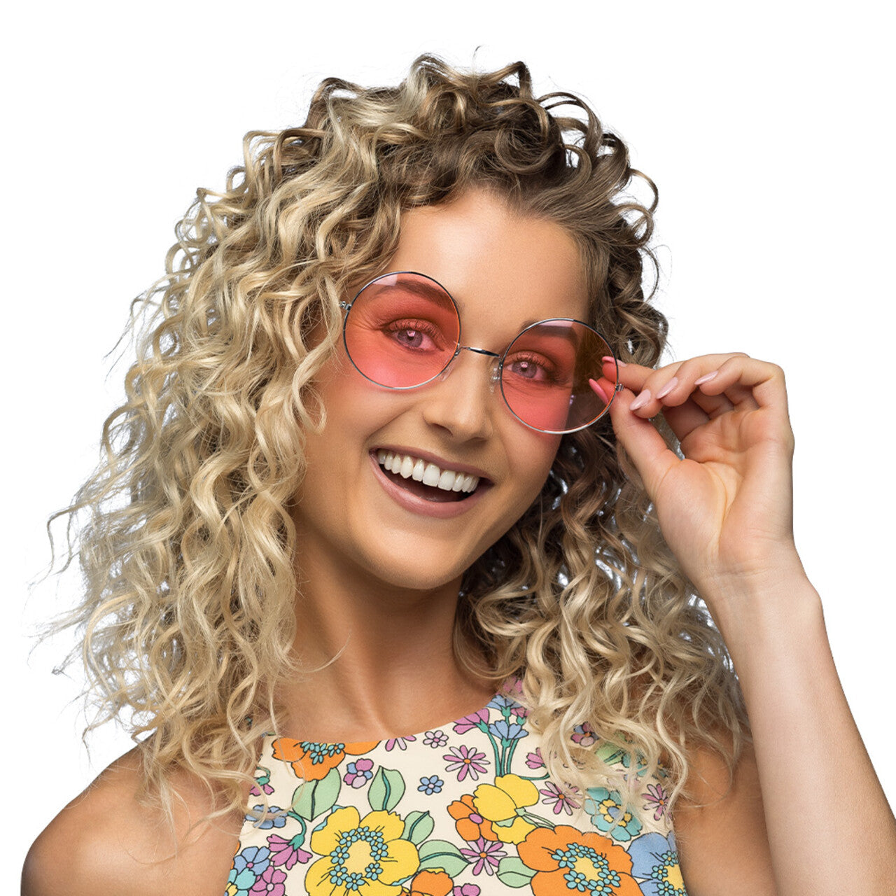 Op deze afbeelding zie je een Accessoires, van het merk Boland. Partybril Hippie XL Roze