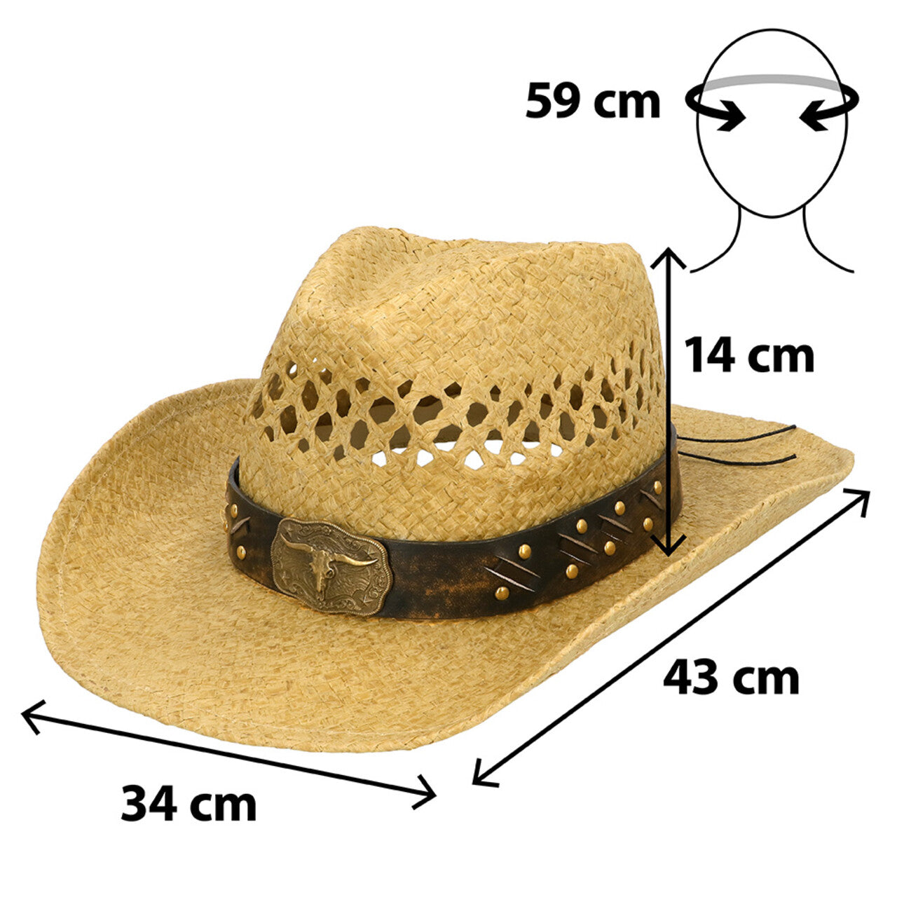 Op deze afbeelding zie je een Accessoires, van het merk Boland. Maverick Stier Cowboyhoed