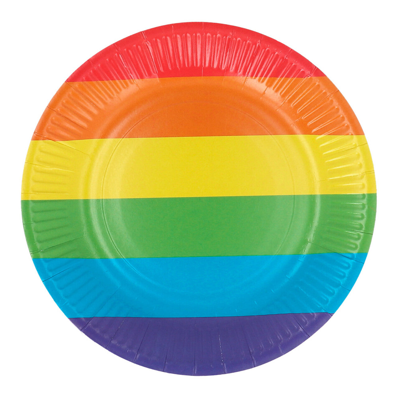 Op deze afbeelding zie je een Decoratie, van het merk Boland. Set 8 Papieren Bordjes Happy Regenboog