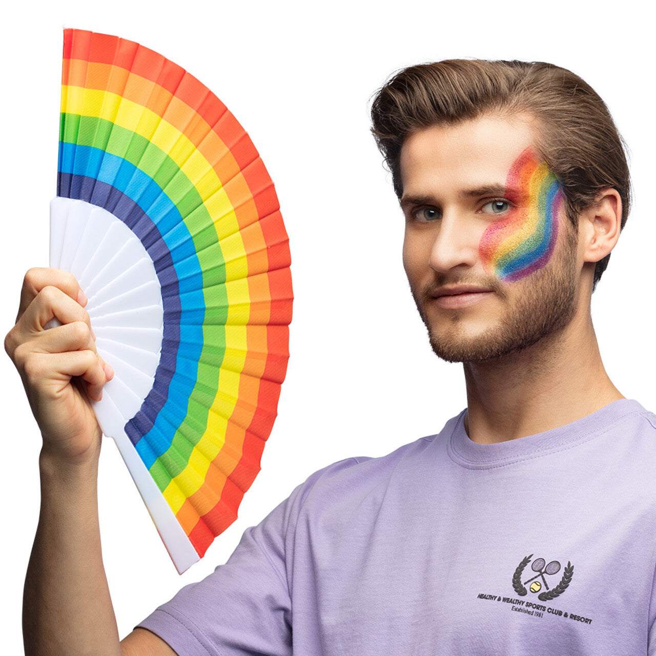 Op deze afbeelding zie je een Decoratie, van het merk Boland. Rainbow Pride Set Van 6 Waaiers