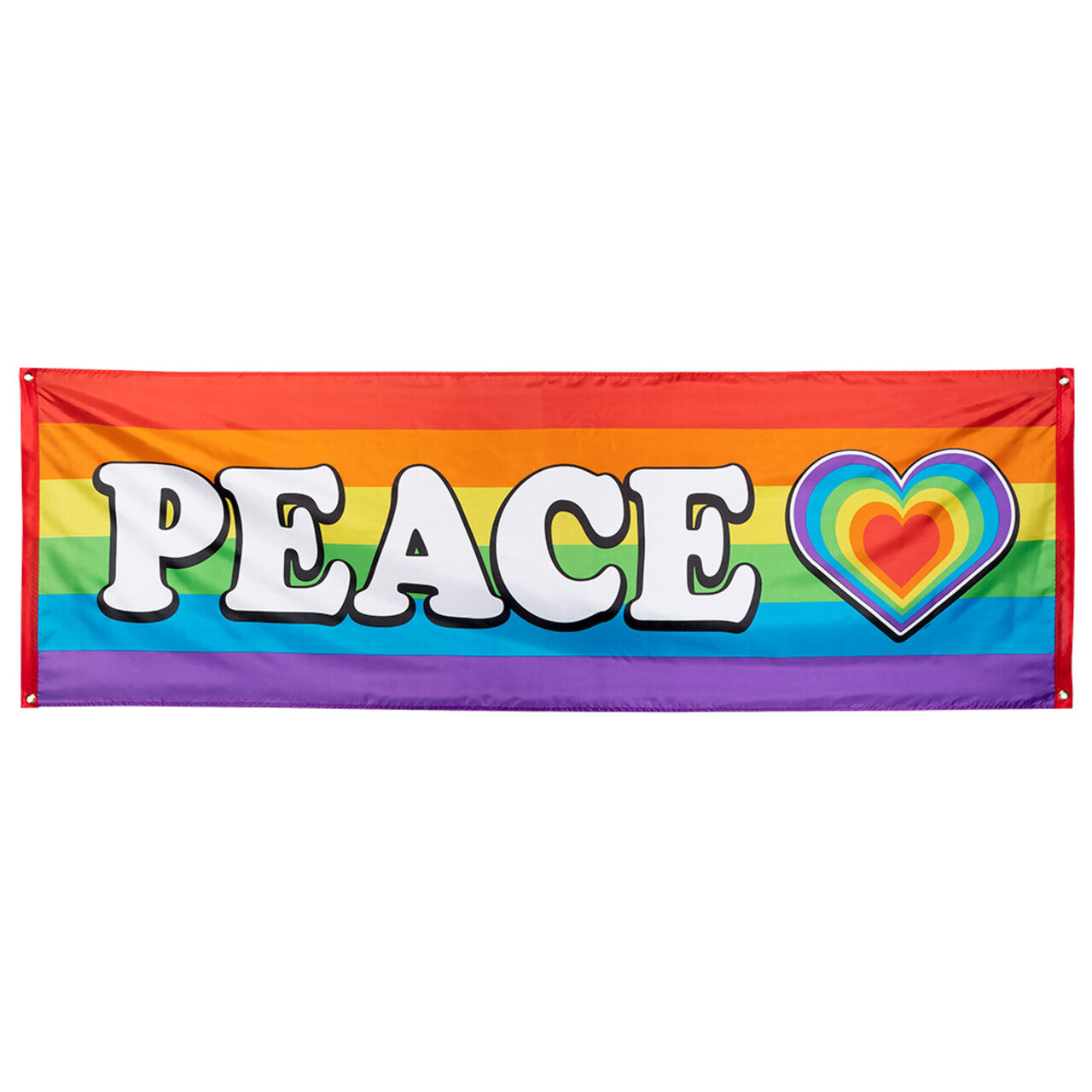 Op deze afbeelding zie je een Decoratie, van het merk Boland. Polyester Banner Regenboog Peace