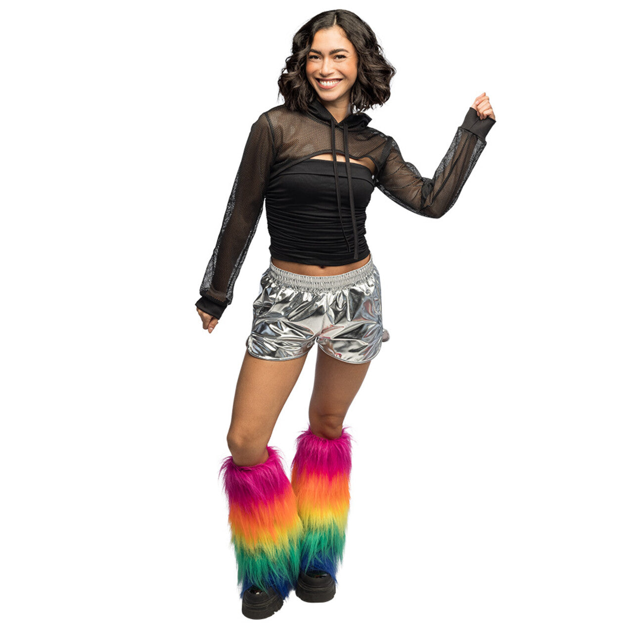 Op deze afbeelding zie je een Accessoires, van het merk Boland. Fluffy Bonte Beenwarmers