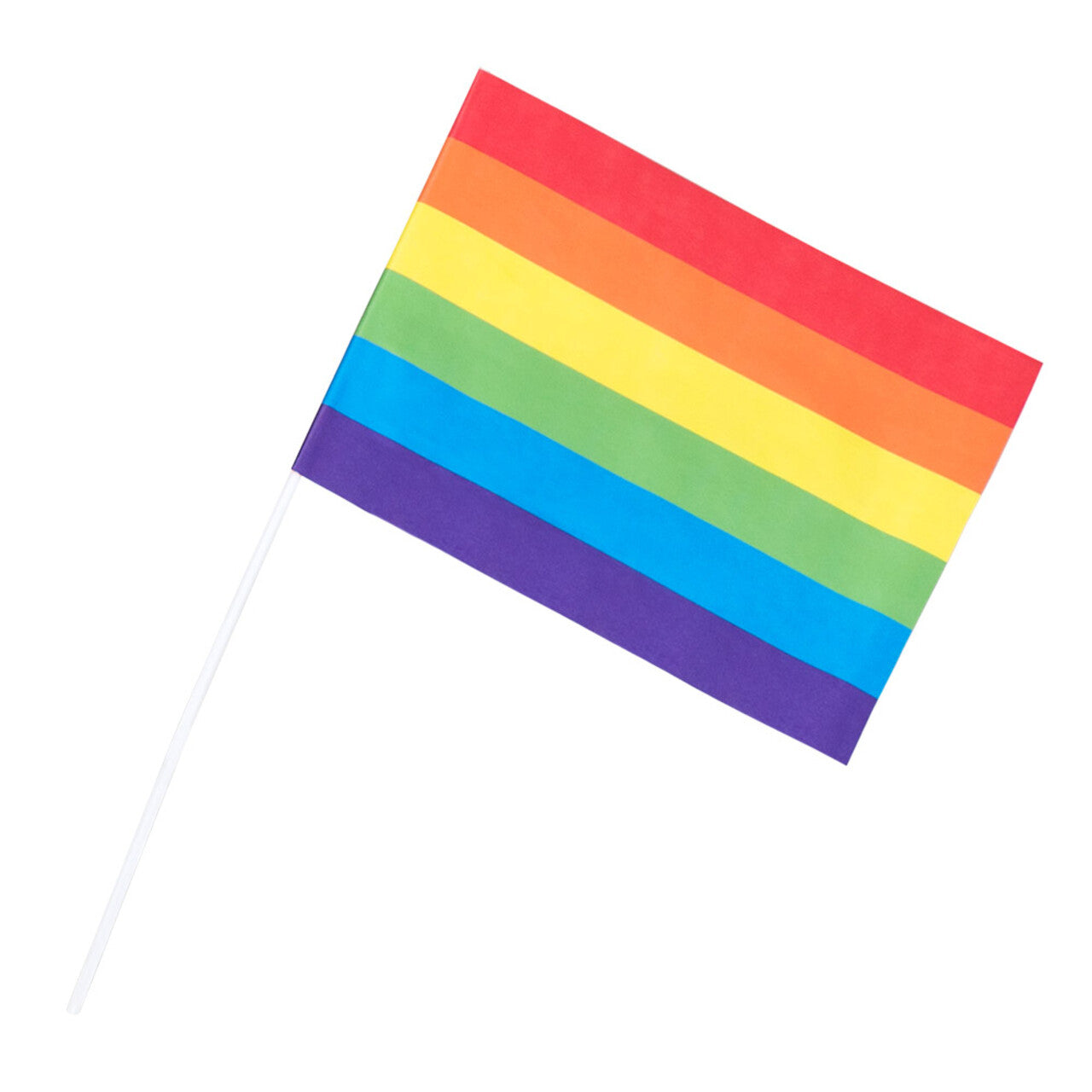 Op deze afbeelding zie je een Decoratie, van het merk Boland. Set 6 Papieren Zwaaivlaggen Regenboog Klein