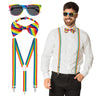 Gentleman Party Set Regenboog (Partybril, Vlinderstrik En Bretels)