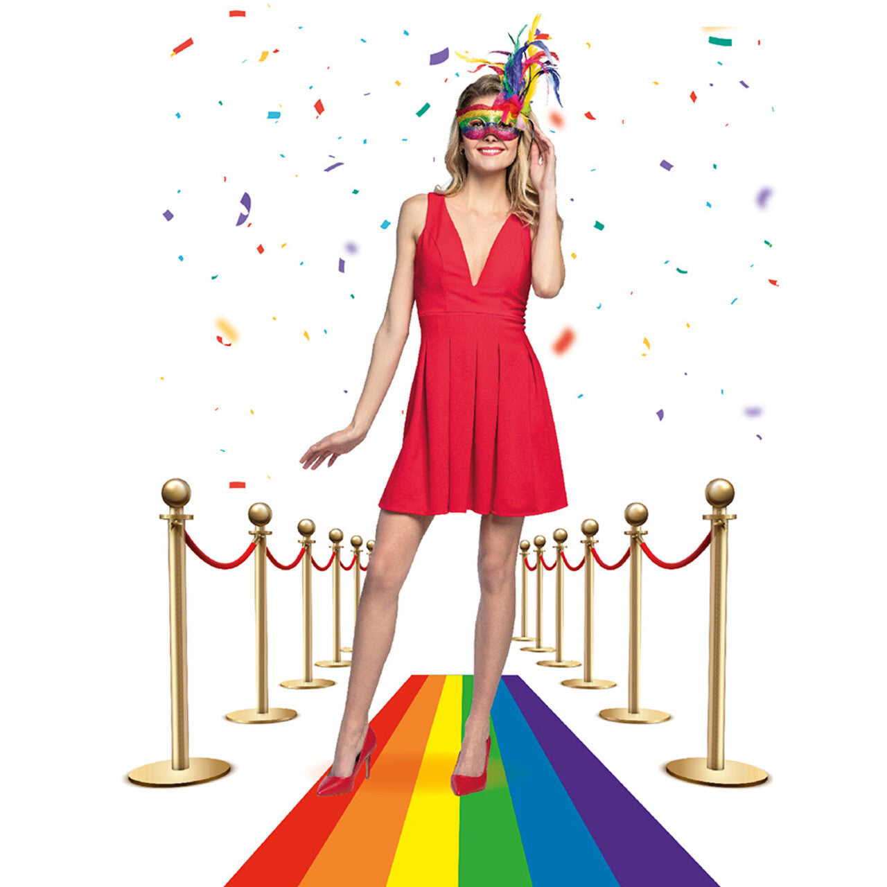 Op deze afbeelding zie je een Decoratie, van het merk Boland. Feestelijke Regenboog Loper