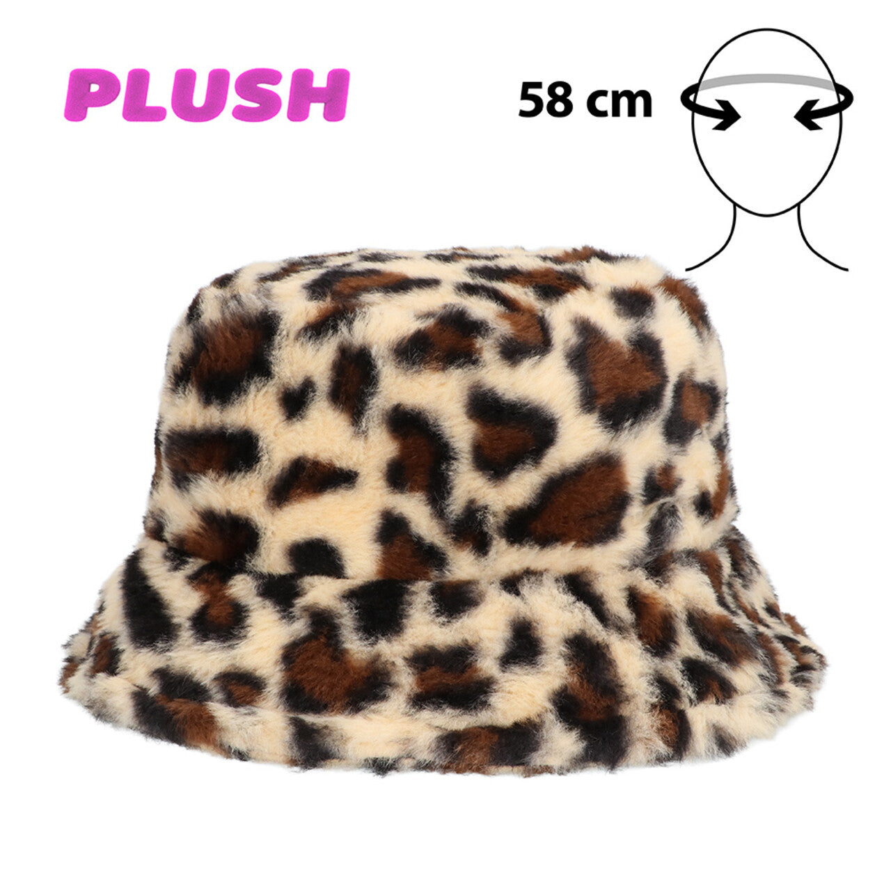 Op deze afbeelding zie je een Accessoires, van het merk Boland. Pluchen Bucket Hat Luipaard