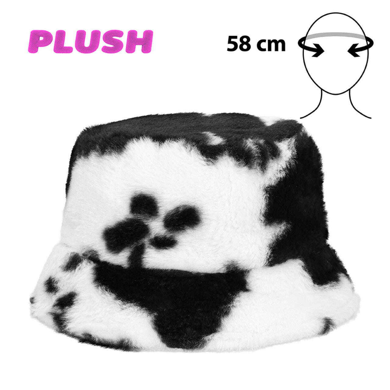 Op deze afbeelding zie je een Accessoires, van het merk Boland. Pluchen Bucket Hat Koe