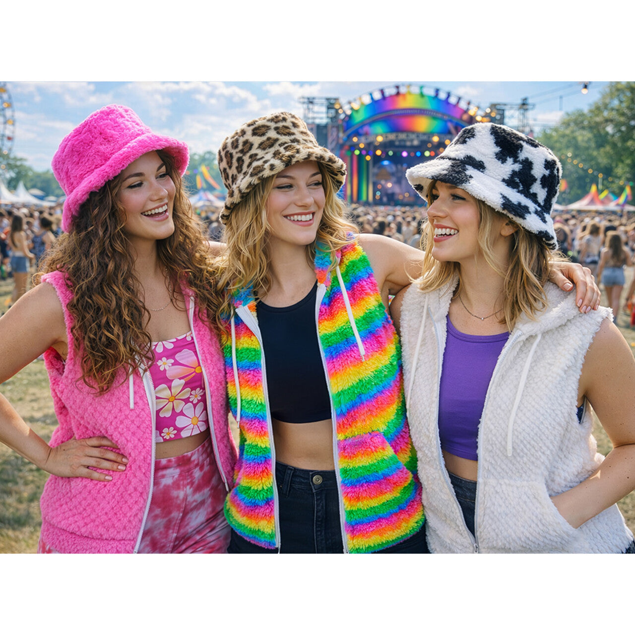 Op deze afbeelding zie je een Accessoires, van het merk Boland. Pluchen Bucket Hat Rave Roze