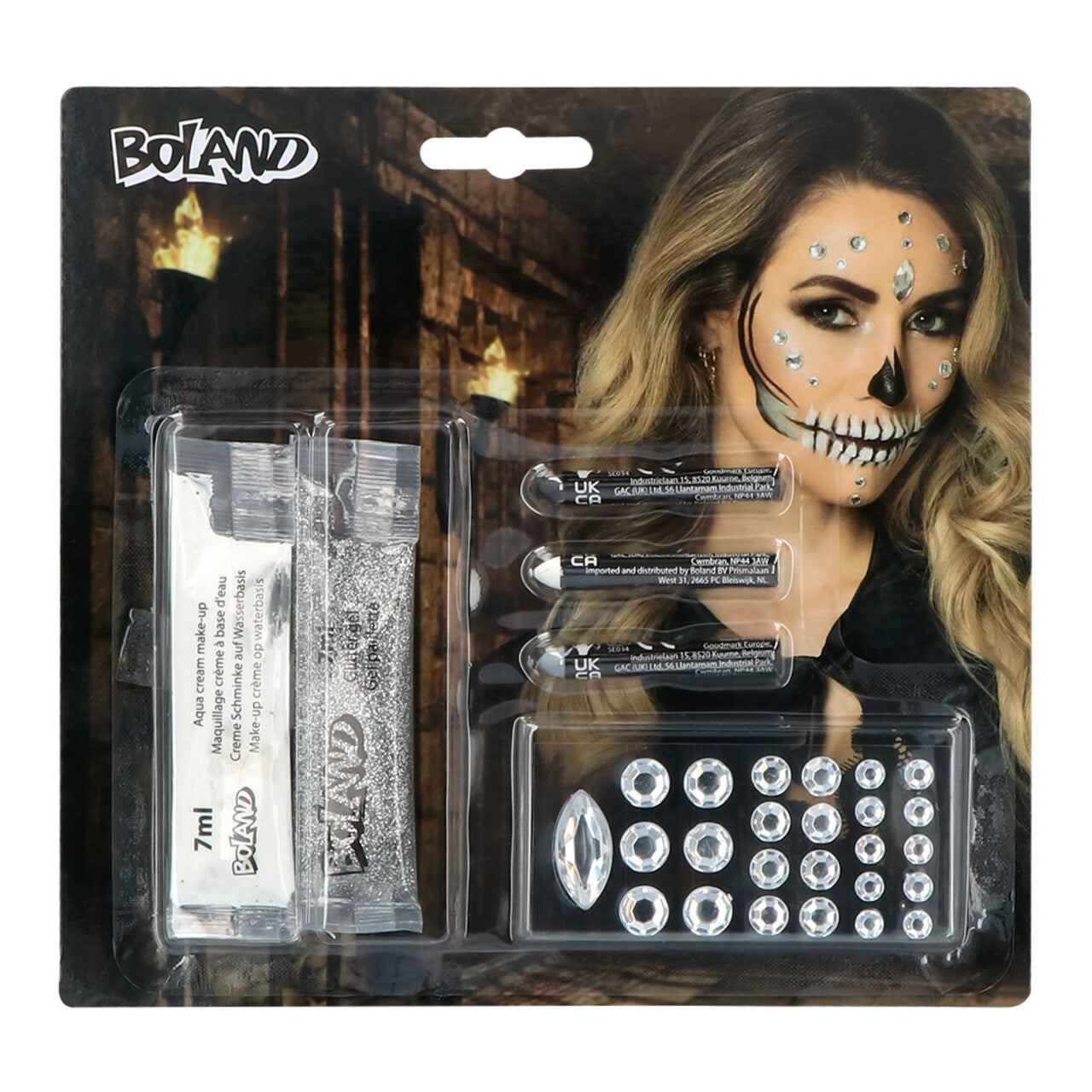 Op deze afbeelding zie je een Accessoires, van het merk Boland. Make-Up Kit Elegante Diamantenschedel