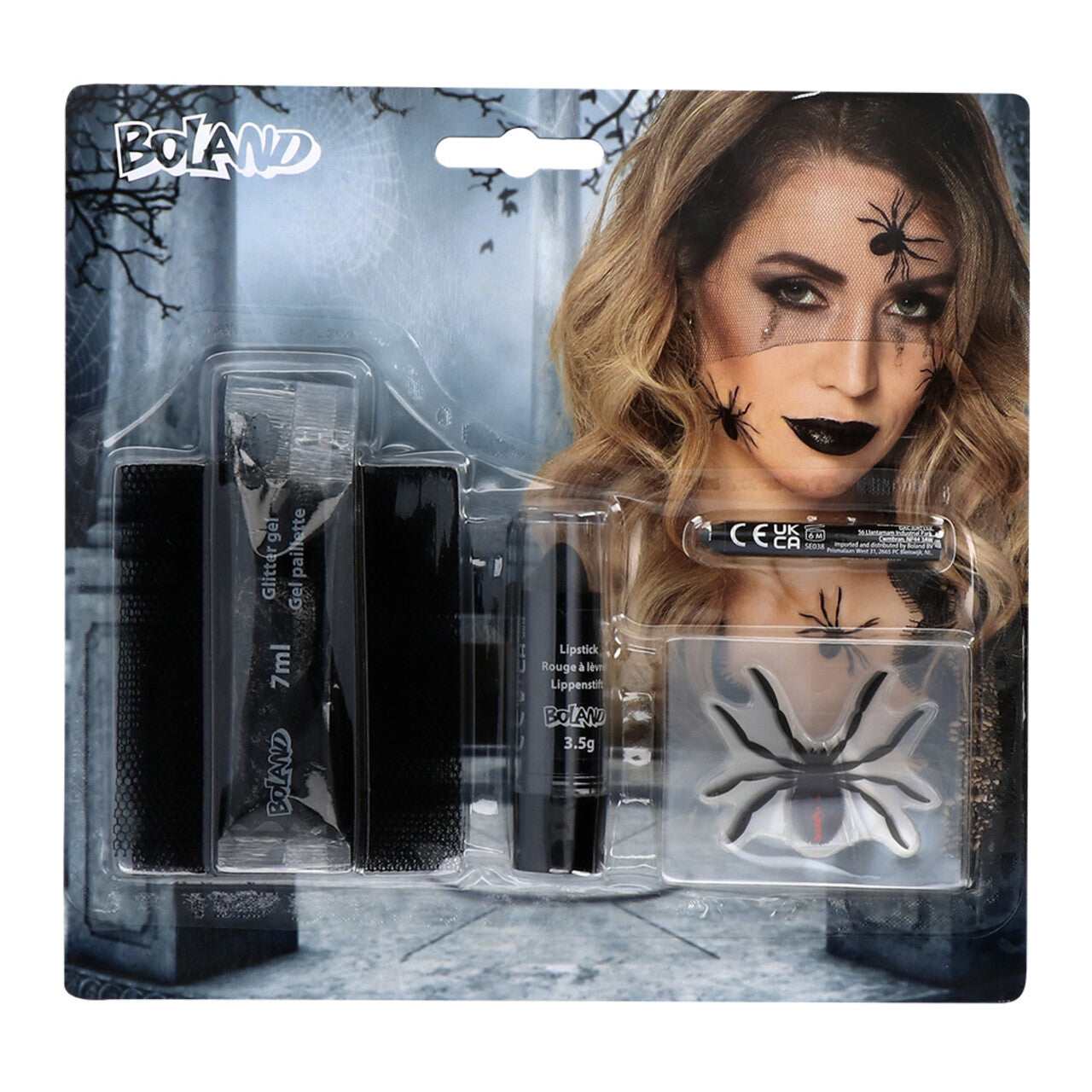 Op deze afbeelding zie je een Accessoires, van het merk Boland. Make-Up Kit Rouwende Zwarte Weduwe