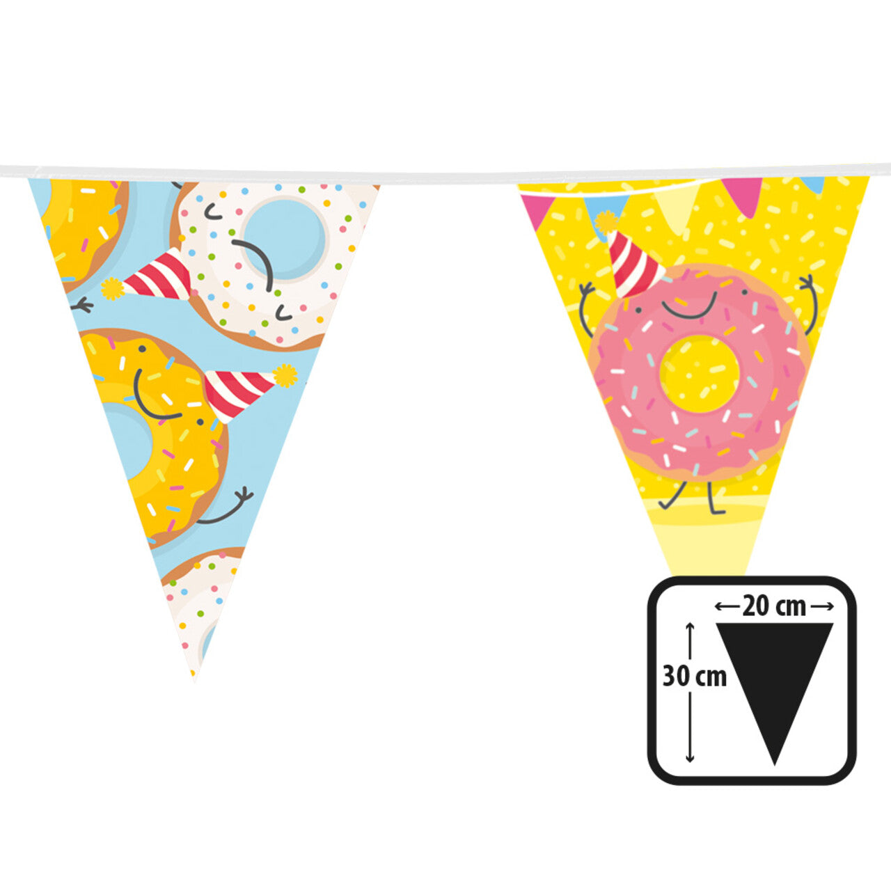 Op deze afbeelding zie je een Decoratie, van het merk Boland. Vlaggenlijn Sweet Donut Party
