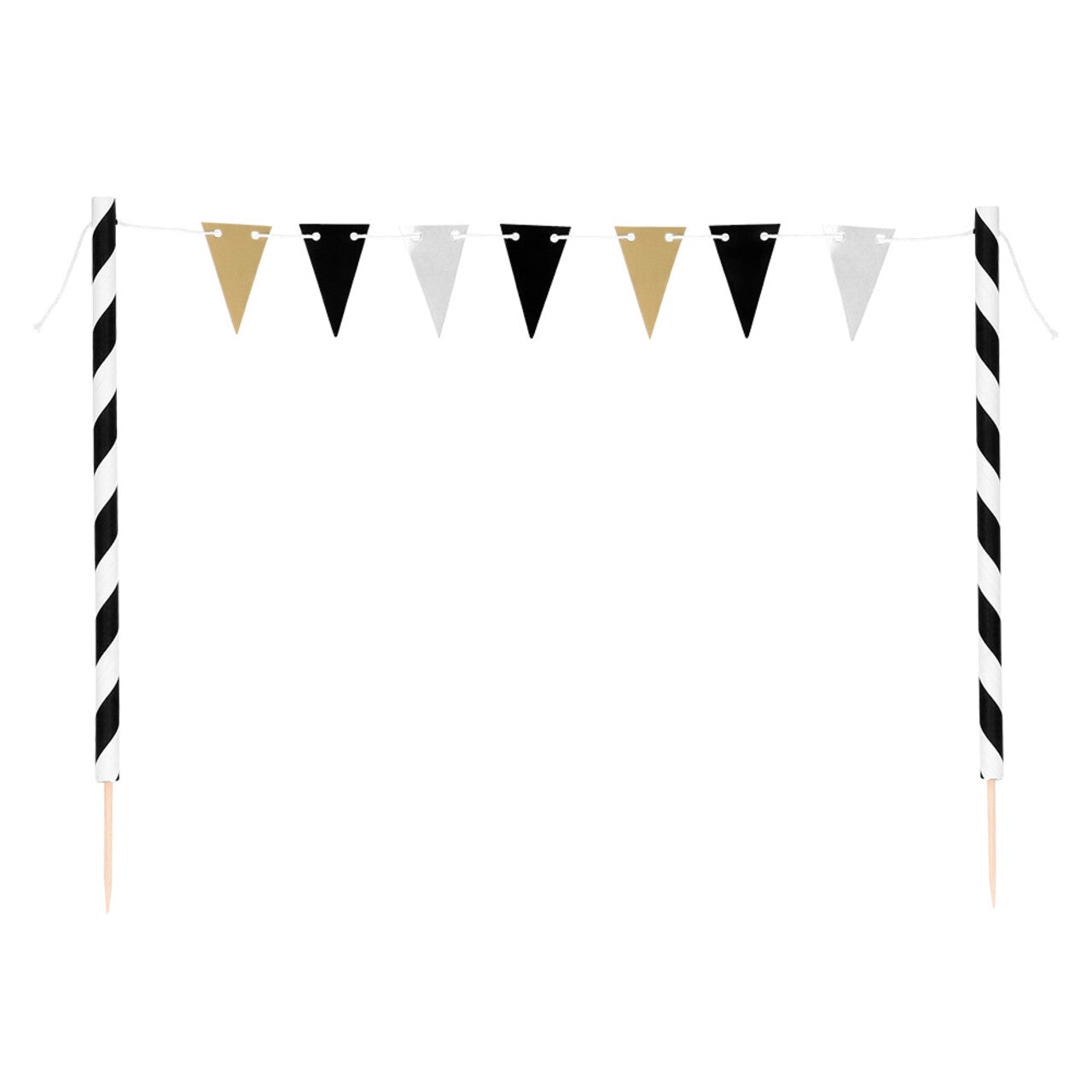 Op deze afbeelding zie je een Decoratie, van het merk Boland. Taartdecoratie Party Time Goud Wit Zwart