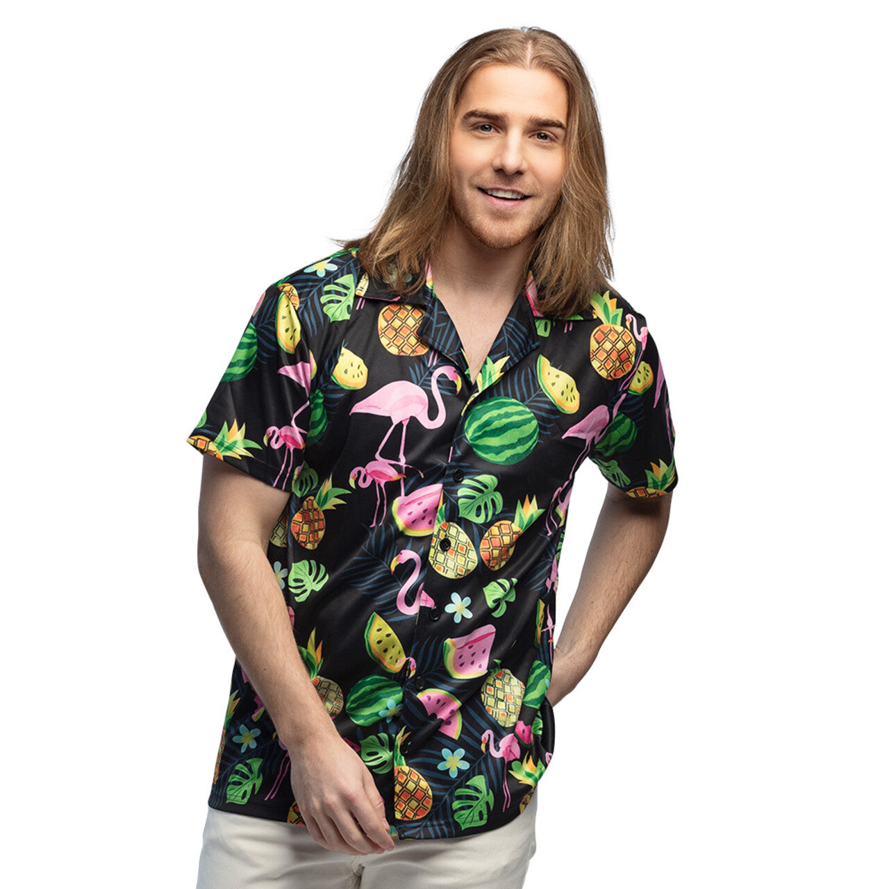 Op deze afbeelding zie je een Kostuums, van het merk Boland. Swinging Flamingo Shirt Man