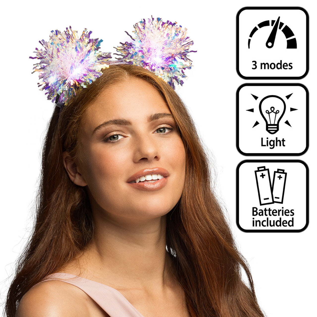 Op deze afbeelding zie je een Accessoires, van het merk Boland. Haarband Met Licht Sparkling Pompons
