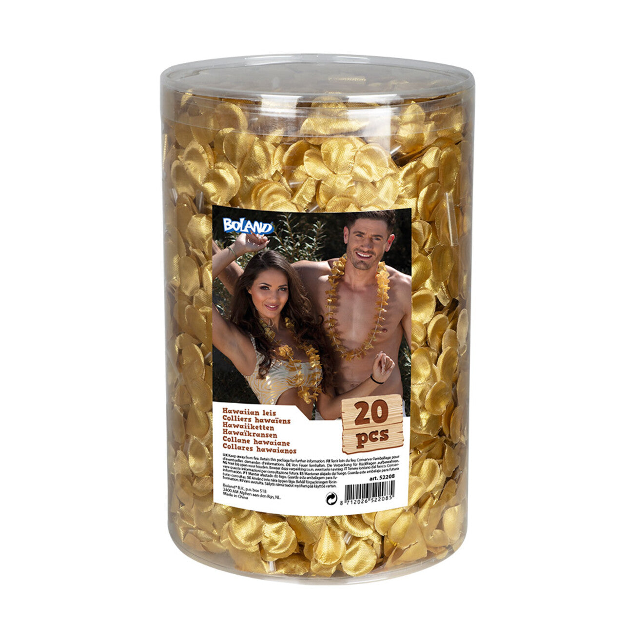 Op deze afbeelding zie je een Accessoires, van het merk Boland. Set 20 Stuks Hawaii Kransen Goud