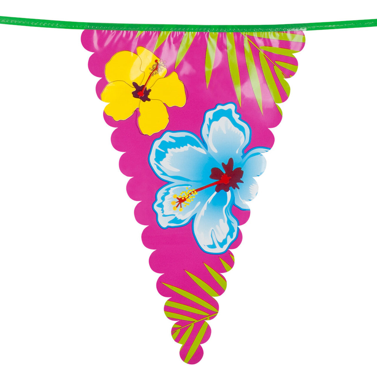 Op deze afbeelding zie je een Decoratie, van het merk Boland. Vlaggenlijn Met Grote Vlaggen Flowerparty Hibiscus