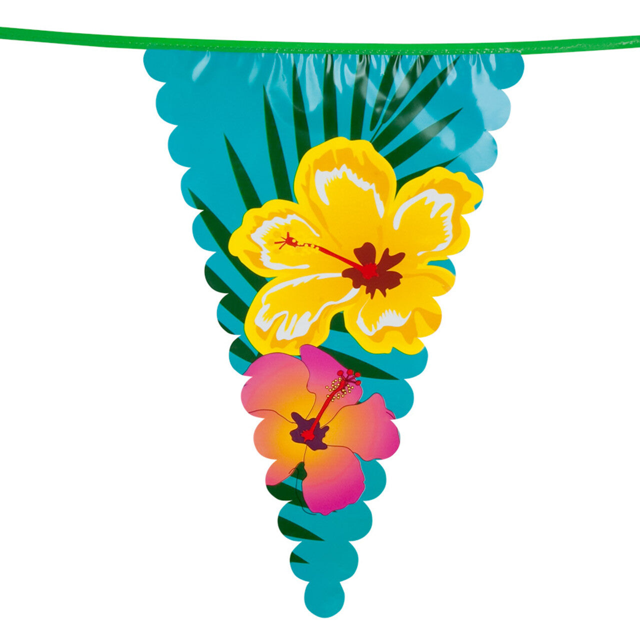 Op deze afbeelding zie je een Decoratie, van het merk Boland. Vlaggenlijn Met Grote Vlaggen Flowerparty Hibiscus