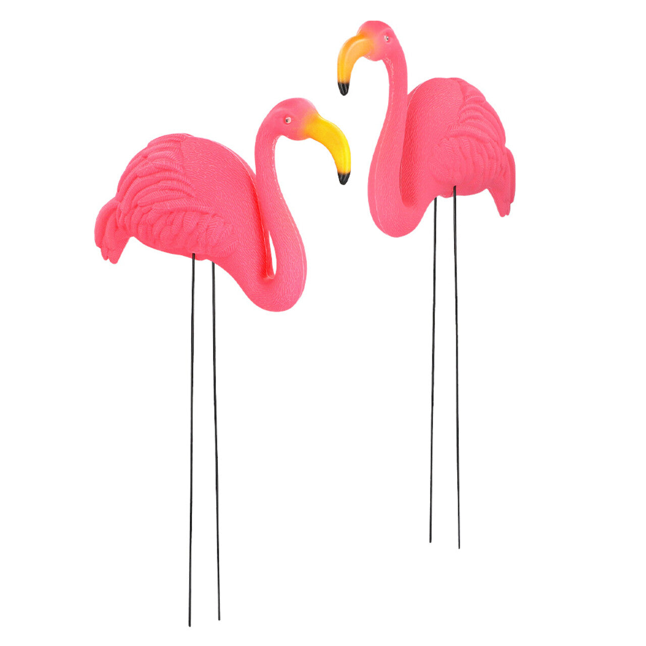 Op deze afbeelding zie je een Decoratie, van het merk Boland. Set 2 Tuindecoraties Flamingo