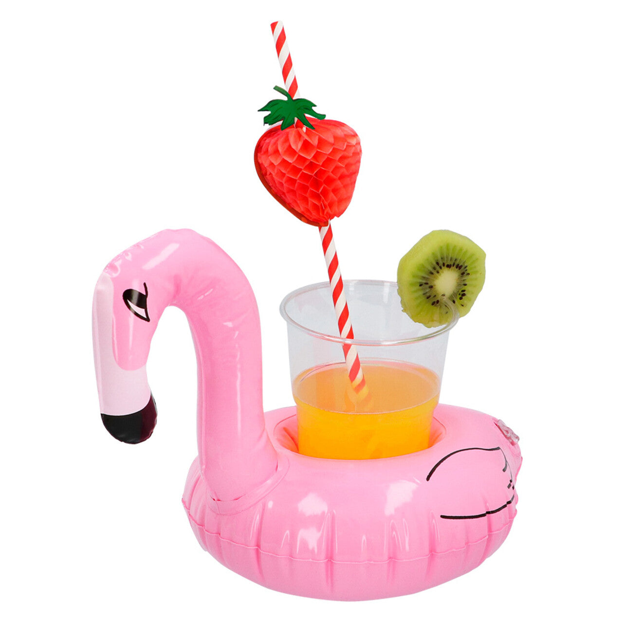 Op deze afbeelding zie je een Decoratie, van het merk Boland. Opblaasbare Bekerhouder Flamingo Pool Party