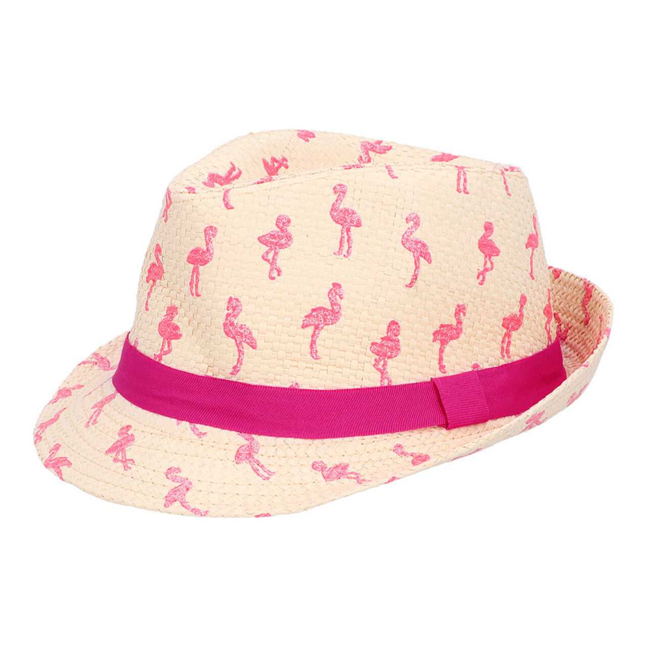 Op deze afbeelding zie je een Accessoires, van het merk Boland. Hoed Fedora Sparkling Flamingos