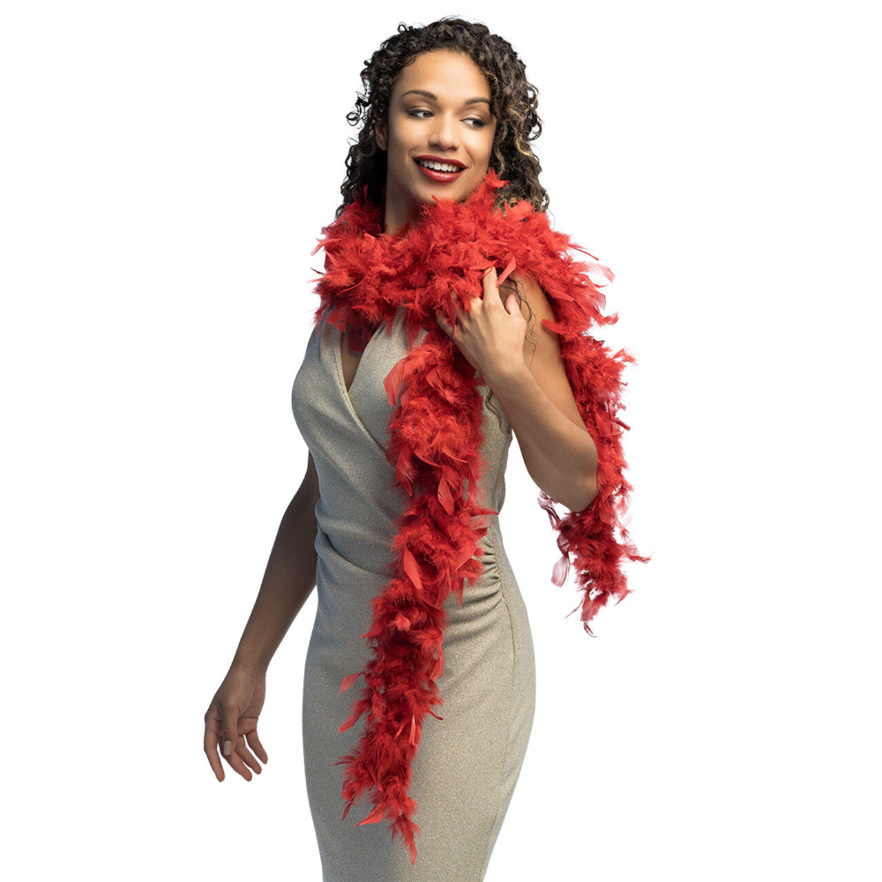 Op deze afbeelding zie je een Accessoires, van het merk Boland. Boa Bordeaux Rood Gala Party