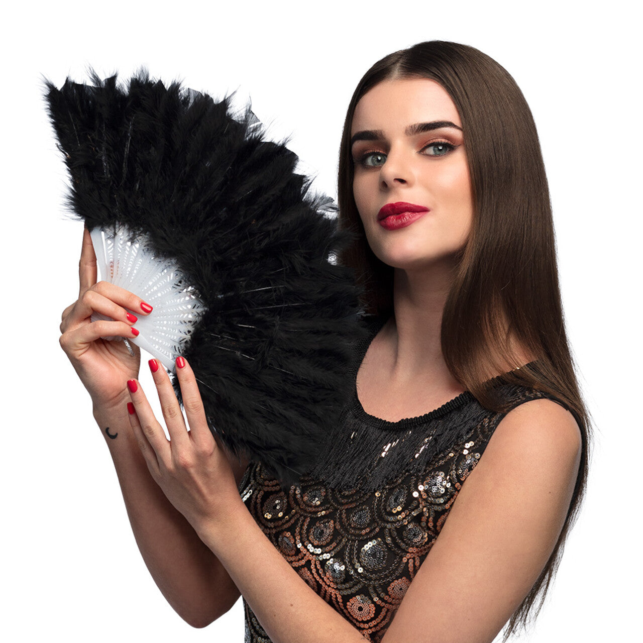 Op deze afbeelding zie je een Accessoires, van het merk Boland. Waaier Flapper Zwart (23 Cm)