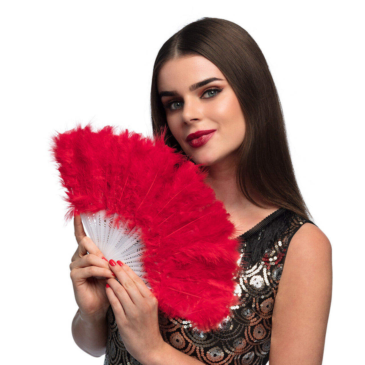 Op deze afbeelding zie je een Accessoires, van het merk Boland. Waaier Flapper Rood (23 Cm)